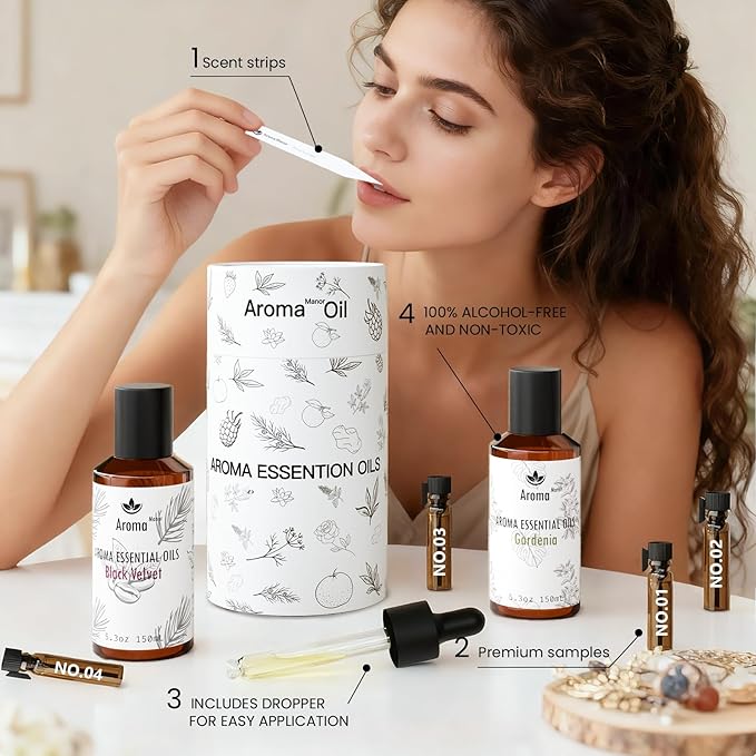 Hotel Fragrance Oil - Black Velvet Essential Oils for Scent Diffuser - Black Coffee, Caramel, Cinnamon, Vanilla, Patchouli - Home Luxury Scents Aroma Fragrance for Home, Office