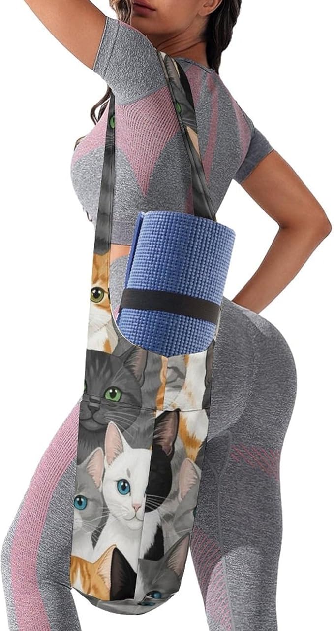 Aiyoolee Yoga Mat Bag with Large Pocket, Strap Bag Carriers for Women