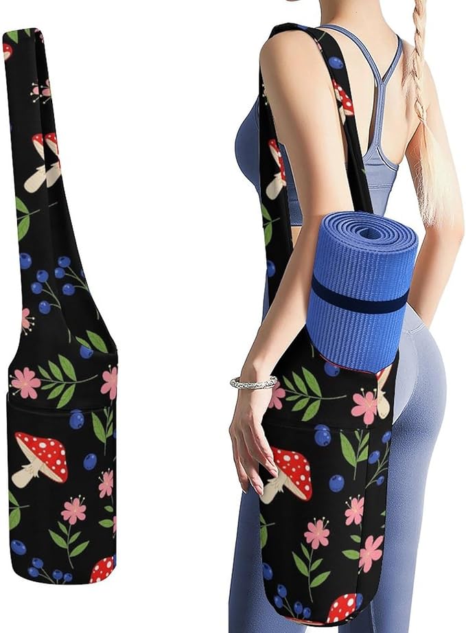 Aiyoolee Women's Portable Yoga Mat Bag Single Shoulder Carrier with Pocket for Gym Yoga Workout Travel