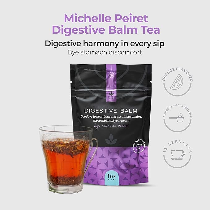 Michelle Peiret Digestive Tea, Chamomile Tea with Calendula Flowers for Digestive Support and Skin Vitality, All Natural Ingredients, 15 Servings