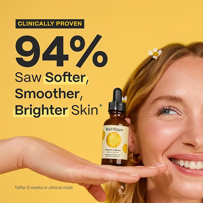 Mad Hippie Vitamin C Serum for Face – Hyaluronic Acid, Ferulic Acid & Vitamin E, Anti-Aging, Glow Up Essentials, Cruelty-Free Skin Care, 1.02 Oz