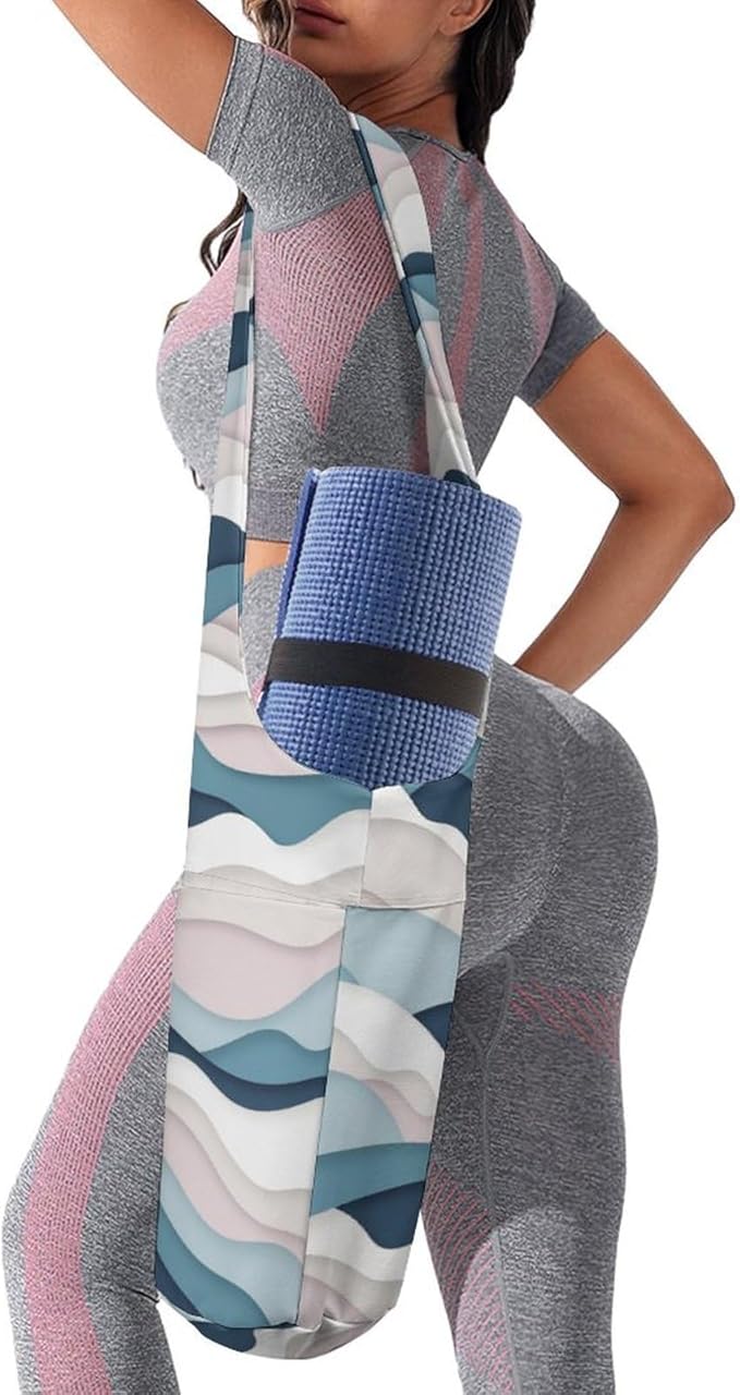 KKdskkds Lovely Pig And HeartYoga Mat Bag Large Opening Long Tote Yoga Mat with Pocket Fit Most Size Mats
