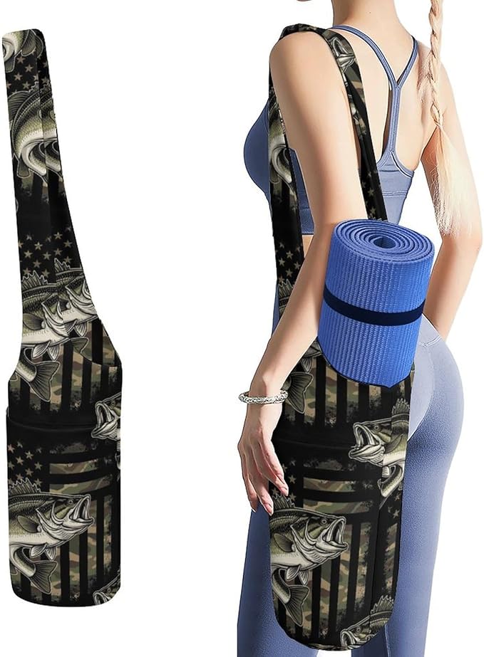 Aiyoolee Yoga Mat Carrier Portable Single Shoulder Strap Bag with Pocket for Gym Yoga Workout Travel