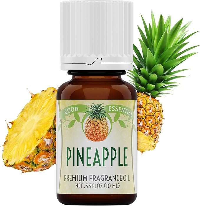 Good Essential – Professional Pineapple Fragrance Oil 10ml for Diffuser, Candles, Soaps, Lotions, Perfume 0.33 fl oz