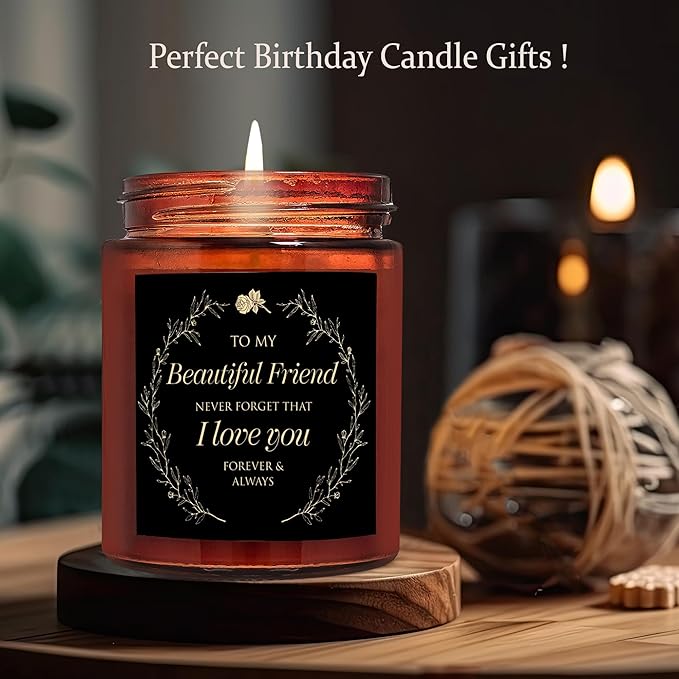 Friendship Gifts for Women - My Beautiful Friend Soy Candle for Best Friend Bestie BFF Soul Sister Bonus Sister - Valentines Day, Birthday Gift - Love You Gift for Her Girlfriend Boyfriend Men