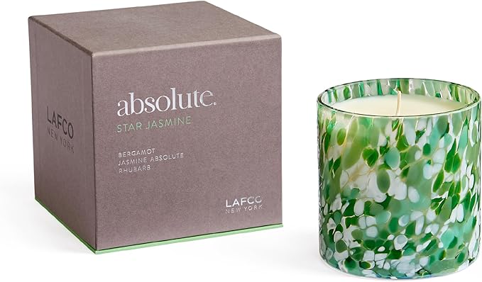 LAFCO New York Signature Candle, Star Jasmine - 15.5 oz - 90-Hour Burn Time - Reusable, Hand Blown Glass Vessel - Made in The USA