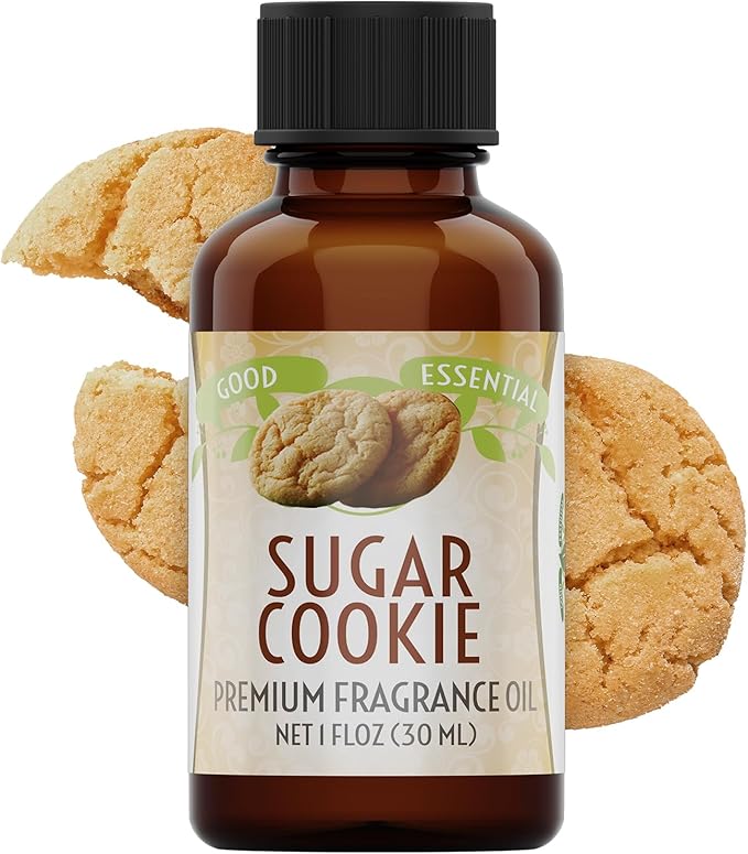 Good Essential - Professional Sugar Cookies Fragrance Oil 30ml for Halloween, Diffuser, Candles, Soaps, Lotions, Perfume 1 fl oz - Sugar Cookie Fragrance Oil for Candle Making