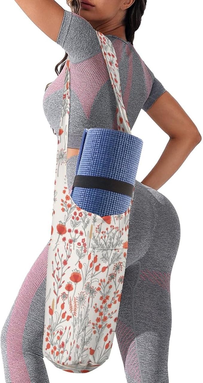KKdskkds Fresh AvocadoYoga Mat Bag Large Opening Long Tote Yoga Mat with Pocket Fit Most Size Mats