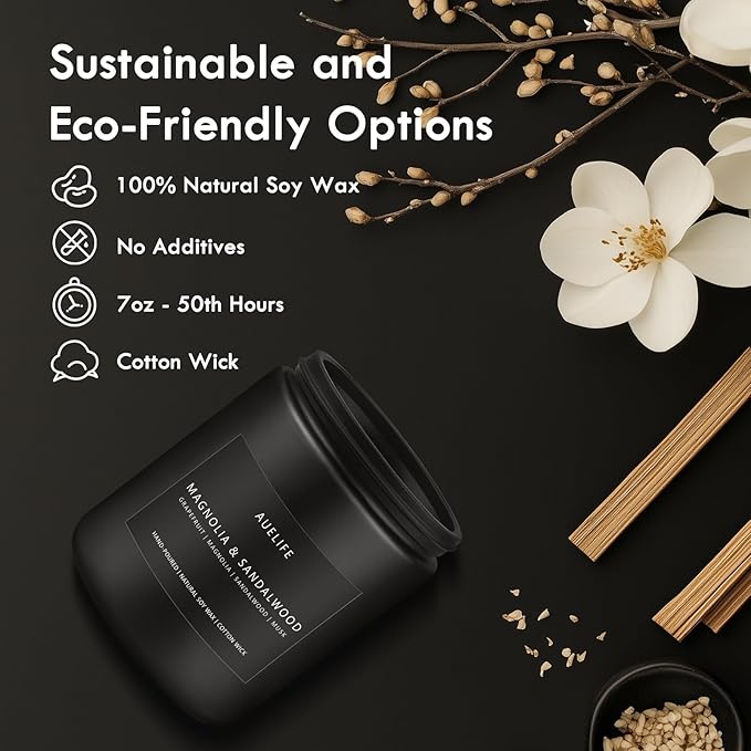 Scented Candles Set | Masculine Candle, Gifts for Men - Soy Candles for Home Scented - 4 Pack Aromatherapy Candle Gift - Scent of Vintage Oak/Cedar Oakmoss/Magnolia & Sandalwood/Pine & Clove