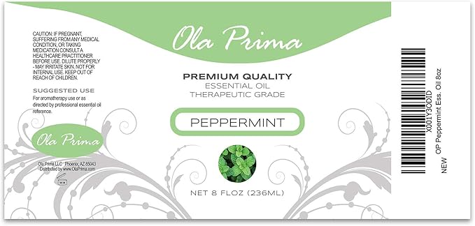 Ola Prima Therapeutic Grade Peppermint Essential Oil - 8 Fluid Ounces