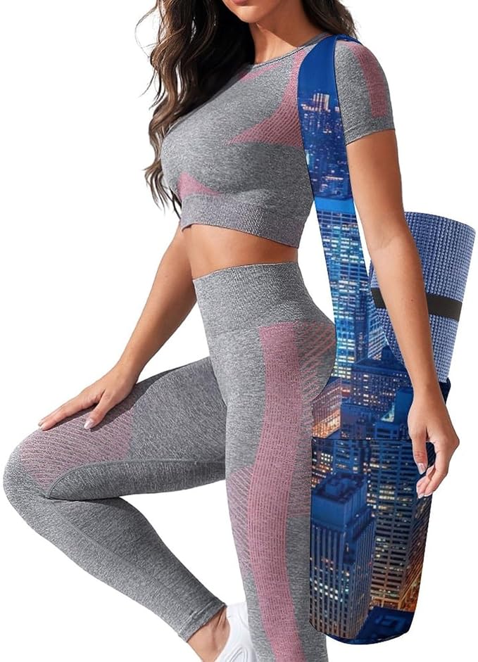 Aiyoolee Fashion Yoga Mat Bag with Large Pocket, Long Tote Yoga Bag Fit Most Mats Accessories