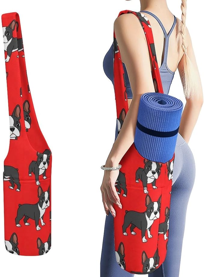 Aiyoolee Portable Yoga Mat Carrier Single Shoulder Bag with Pocket Spacious for Yoga Gym Fitness Travel