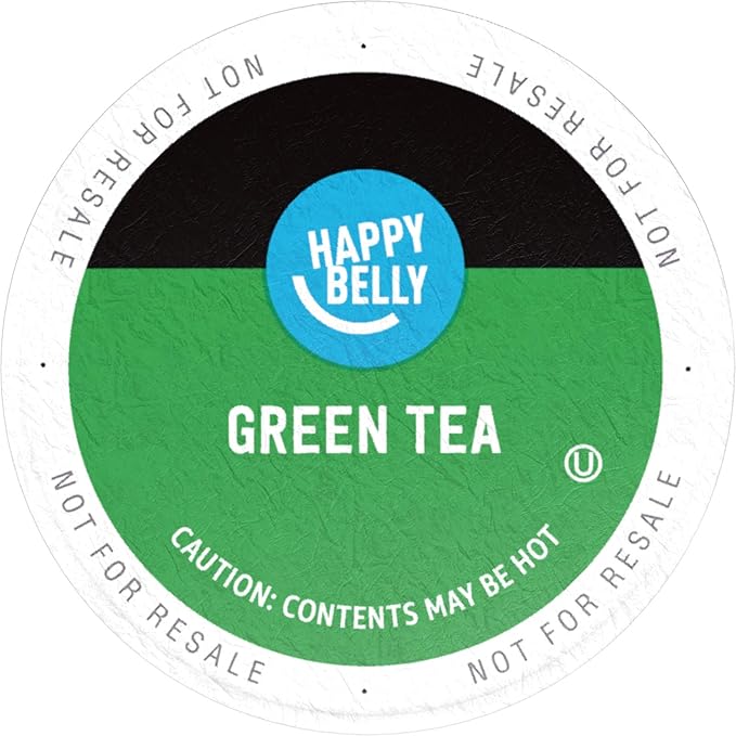 Amazon Brand - Happy Belly Tea Pods Compatible with 2.0 K-Cup Brewers, Green Tea, 24 Count, Pack of 2 (Previously Solimo)