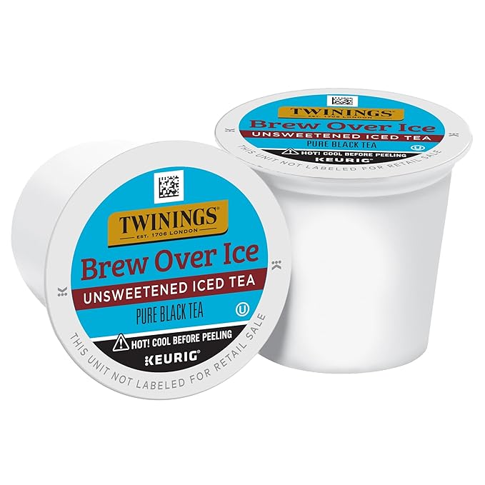 Twinings Brew Over Ice Unsweetened Black Iced Tea K-Cup Pods for Keurig, 24 Count (Pack of 1), Refreshing, Smooth, Caffeinated