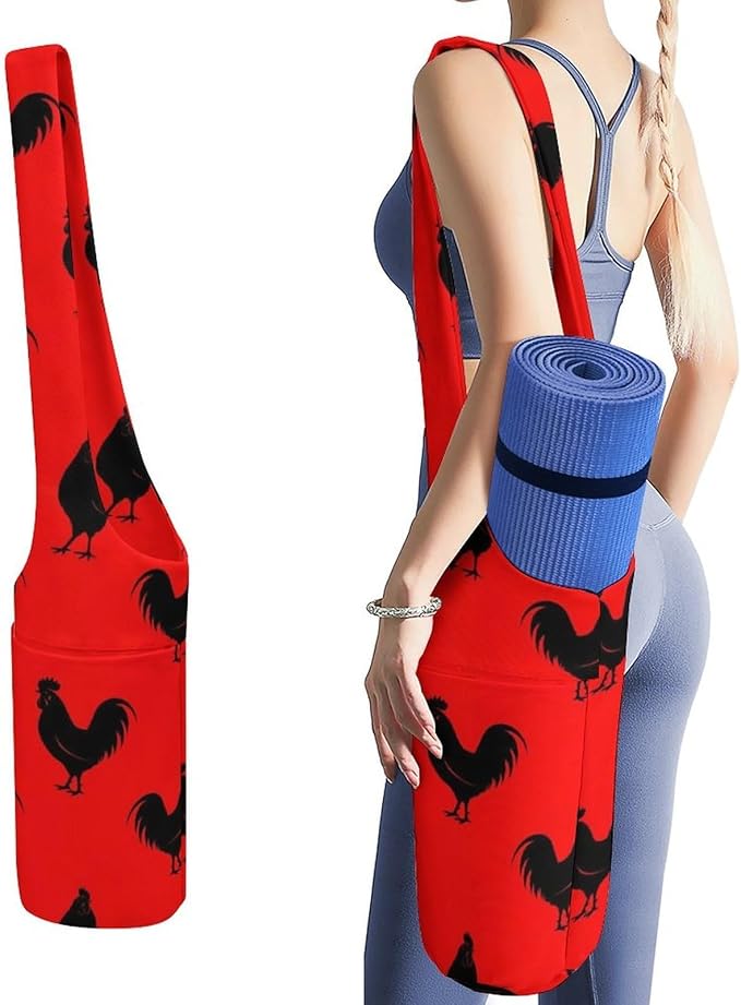 Aiyoolee Spacious Yoga Mat Storage Bag Single Shoulder Portable Carrier with Pocket for Gym Yoga Fitness
