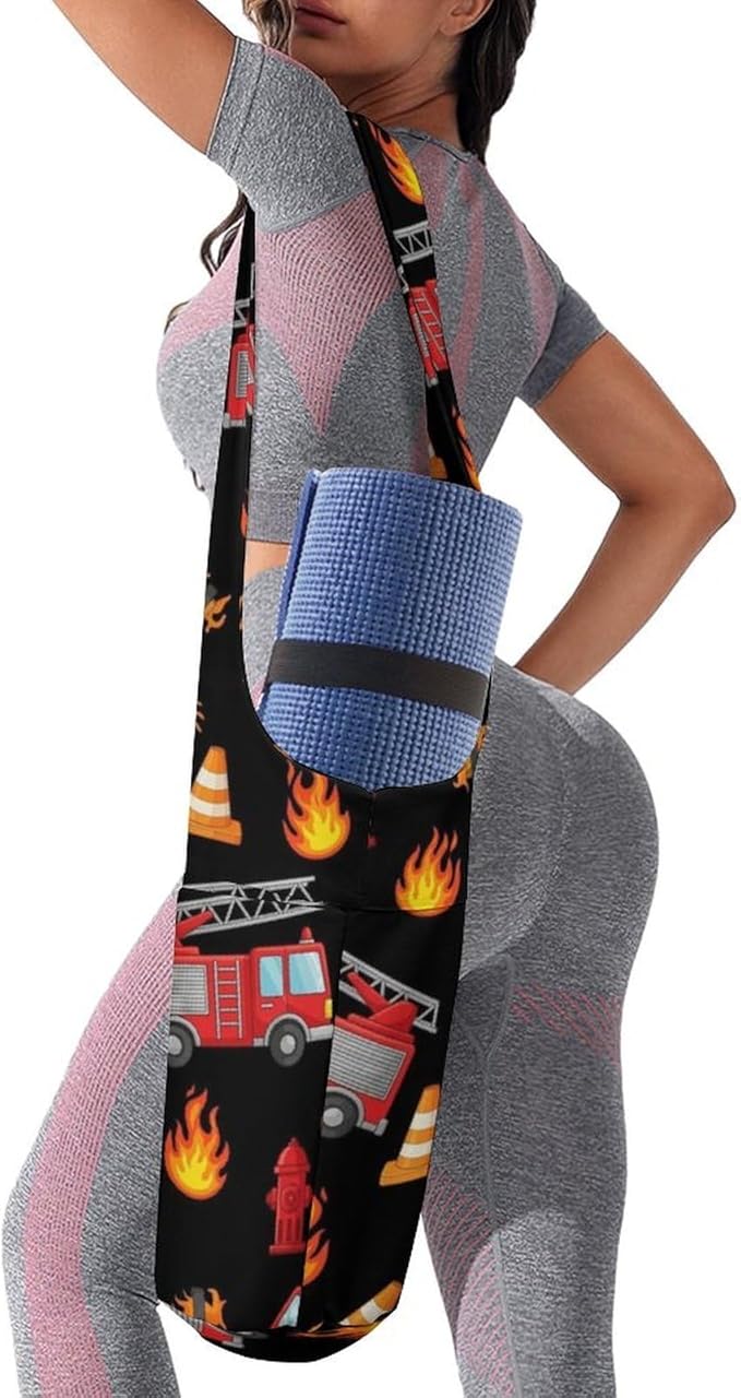 Aiyoolee Women's Portable Yoga Mat Bag Single Shoulder Carrier with Pocket for Gym Yoga Workout Travel