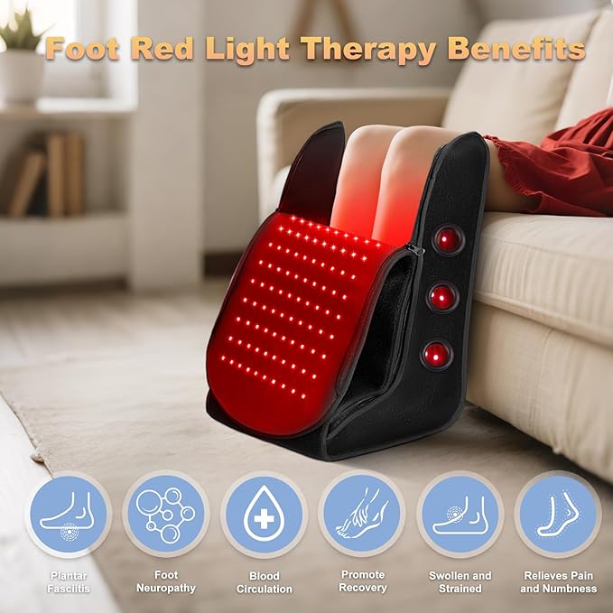 Red-Light-Therapy-Feet-Legs,2026 Upgraded4 Therapy Modes,5-Level Intensity,10–90 Min Timer,Relieves Foot,Legs and Ankle Pain(13.8 * 11 * 18.1IN)