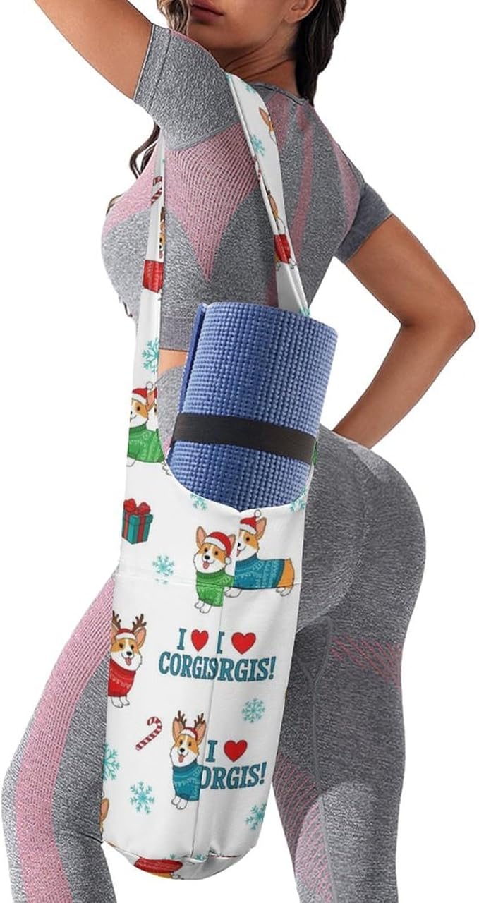 Aiyoolee Spacious Yoga Mat Storage Bag Single Shoulder Portable Carrier with Pocket for Gym Yoga Fitness