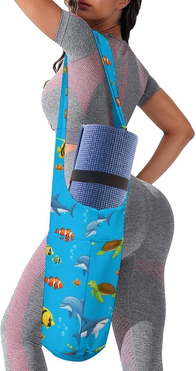 Meaudiwes Large Yoga Mat Bag Fit Most Size for Ladies Yoga Mats Carrier Bags Multi-Functional Exercise Mat Holder Storage Bag