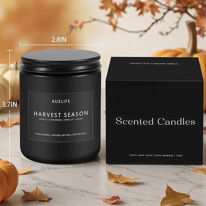 Fall Candle-Maple Syrup Latte Scented Candles for Home Decor, 7 oz Natural Soy Wax, Sweet & Cozy Autumn Candle, Aromatherapy Candles Gift for Coffee Lovers & Thanksgiving