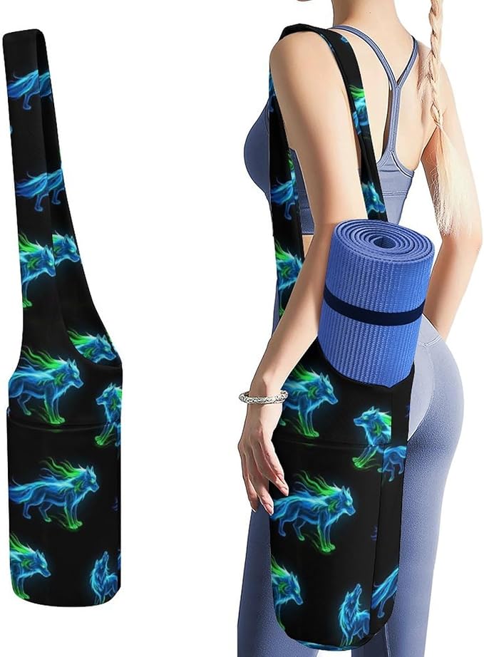 Aiyoolee Fashion Yoga Mat Bag with Large Pocket, Long Tote Yoga Bag Fit Most Mats Accessories