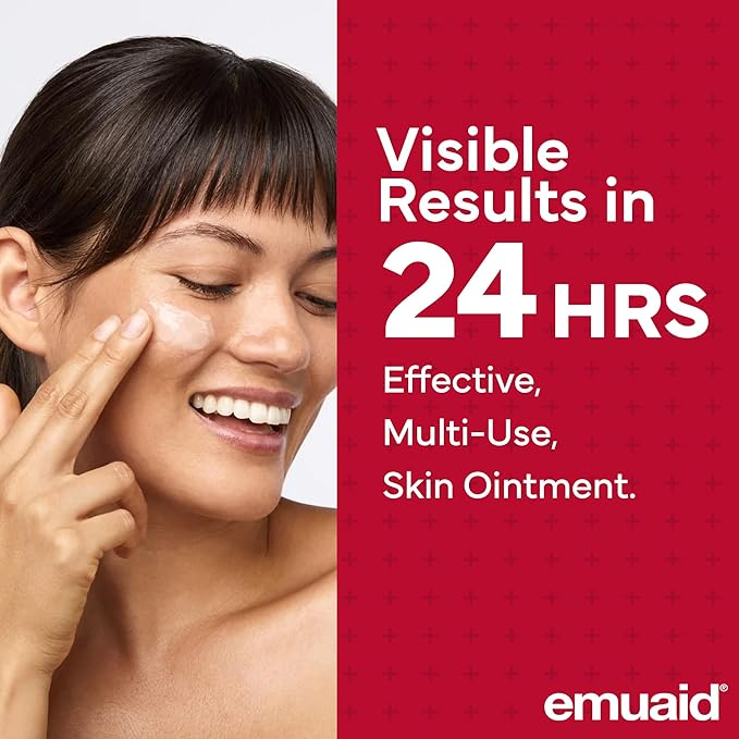 emuaid EMUAIDMAX Eczema Ointment, Maximum Strength Soothing Relief for Eczema, Psoriasis, Athlete’s Foot, Jock Itch, Rashes, Itchy, Dry, Irritated Skin and Minor Skin Irritations, 16oz (Pack of 2)