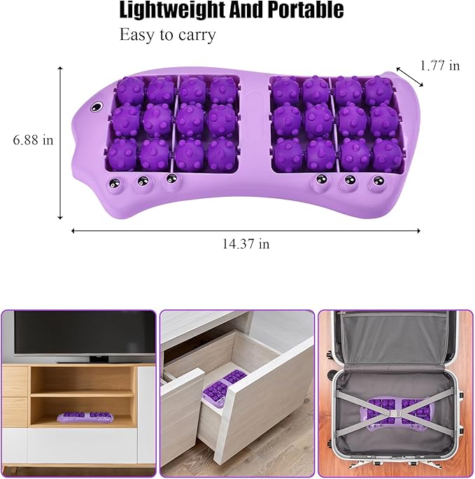 Dual Foot Massager Roller (Purple)