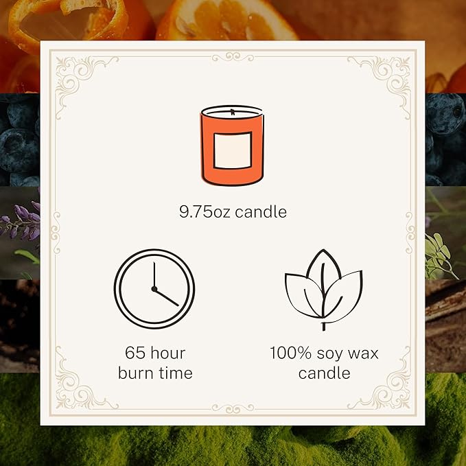 Hotel Lobby Positano Candle – Hand-Poured 9.75oz 100% Soy Wax with Bitter Orange, Cassis Buds, Wisteria, Sandalwood, and Warm Moss – Paraffin-Free, Infused with Essential Oils, 65-Hour Non-Toxic Burn