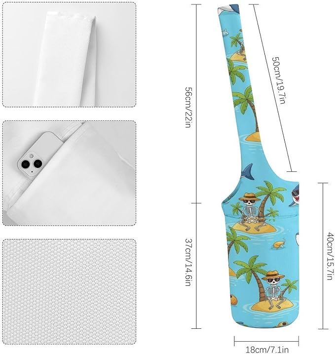 Aiyoolee Spacious Yoga Mat Storage Bag Single Shoulder Portable Carrier with Pocket for Gym Yoga Fitness