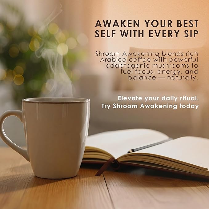 Stop Wasting Mornings Feeling Tired | Mushroom Coffee with Lion’s Mane & Chaga for Long-Lasting Energy, Focus & Wellness | Natural & Jitter-Free | 16oz