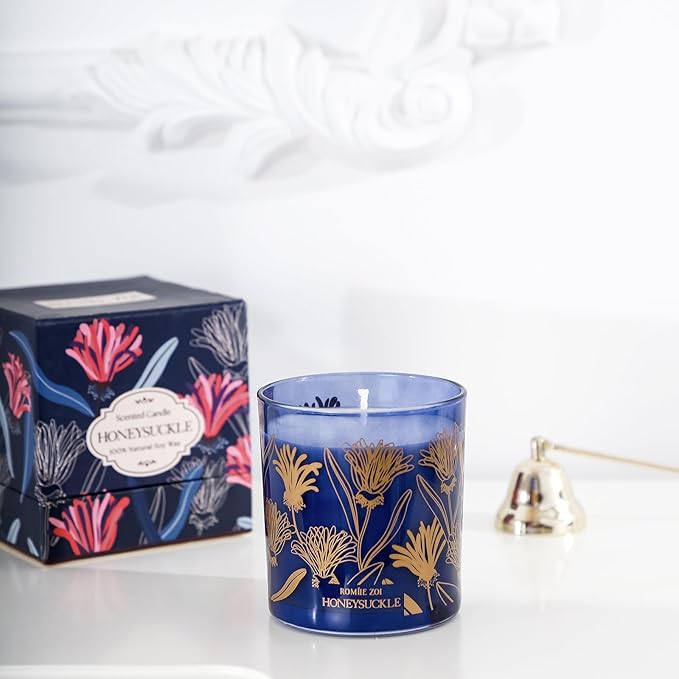 ROMIIE ZOI Scented Candle - Honeysuckle - 6oz Aromatherapy Soy Wax Jar Candle for Home, Gifts for Women - 170g
