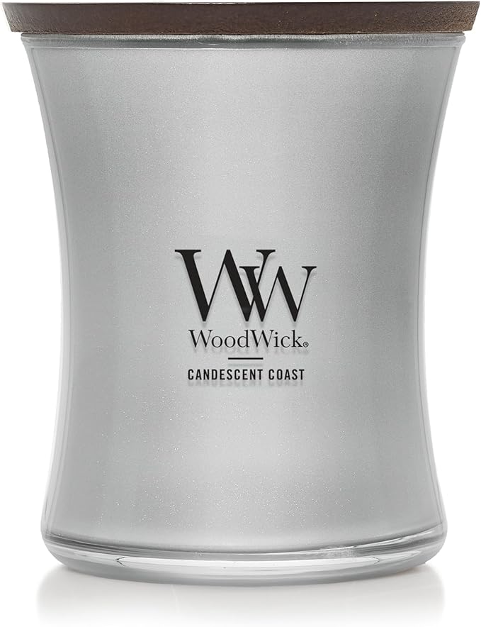 WoodWick Candescent Coast Holiday Candle Gifts for Women and Men, 9.7 oz Precious Metals Collection with Crackling Wick