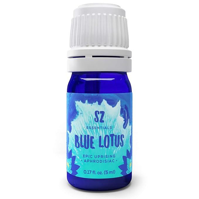 Blue Lotus Essential Oil 100% Pure, Undiluted Oil - Extracted from Nymphaea Caerulea - Rich & Sweet Scent with Fruity Overtones - Therapeutic Grade & Vegan - 0.17oz (5ml)