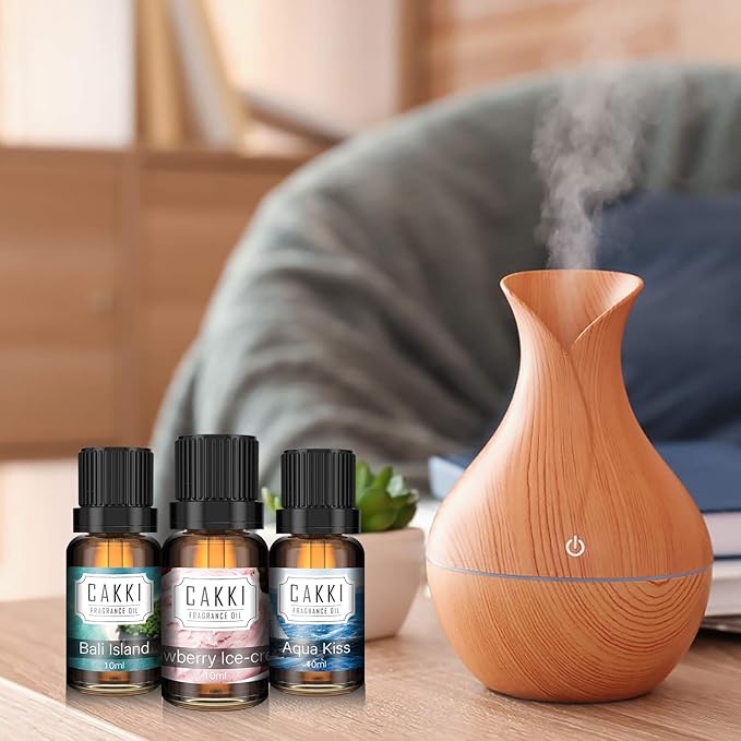 Summer Essential Oils for Diffusers for Home, CAKKI Fragrance Oils Set, 6X10ml with Coconut Passion, Plumeria, Pina Colada, Aqua Kiss, Bali Island, Strawberry, Aromatherapy Oils, for Candles Making