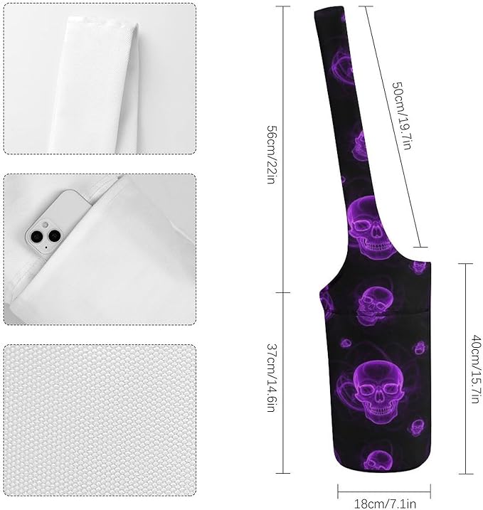 Aiyoolee Yoga Mat Bags, Large Tote Yoga Mat Carrier Holder with Water Bottle Pocket, Adjustable Shoulder Strap Storage Bag