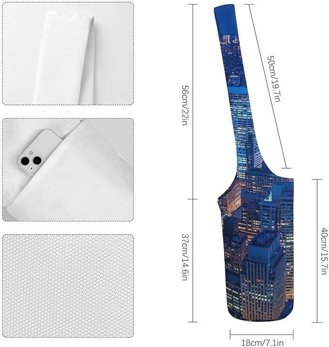 Aiyoolee Fashion Yoga Mat Bag with Large Pocket, Long Tote Yoga Bag Fit Most Mats Accessories