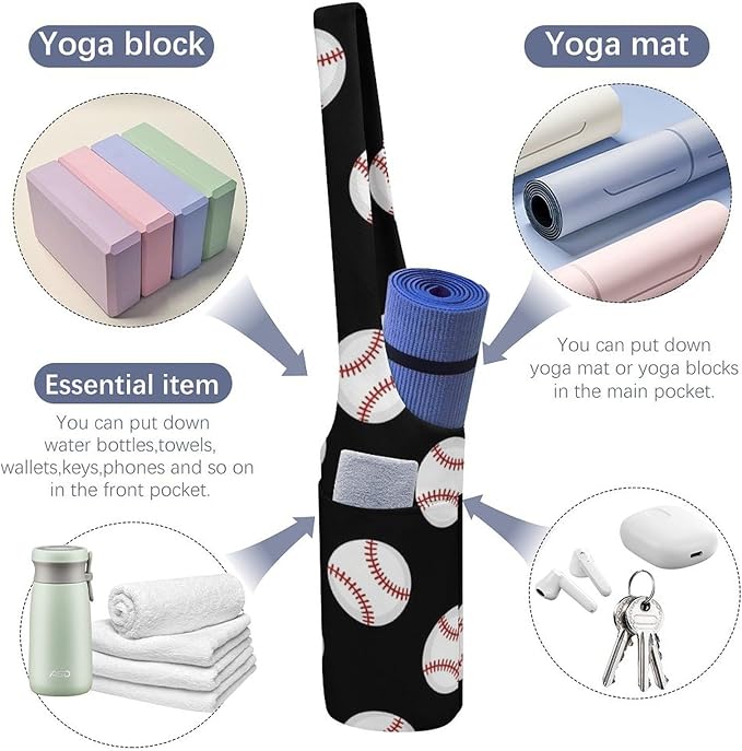 Aiyoolee Yoga Mat Bag Large Tote Carrier Holder with Water Bottle Pocket Yoga Bags