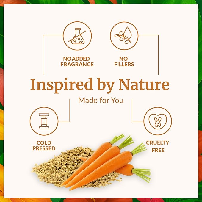 SVA Carrot Seed Oil - 4 Fl Oz – 100% Natural Cold Pressed Carrot Oil - for Face, Skin Care, Hair Care, Scalp Massage & Body Massage – Carrier Oil with Dropper