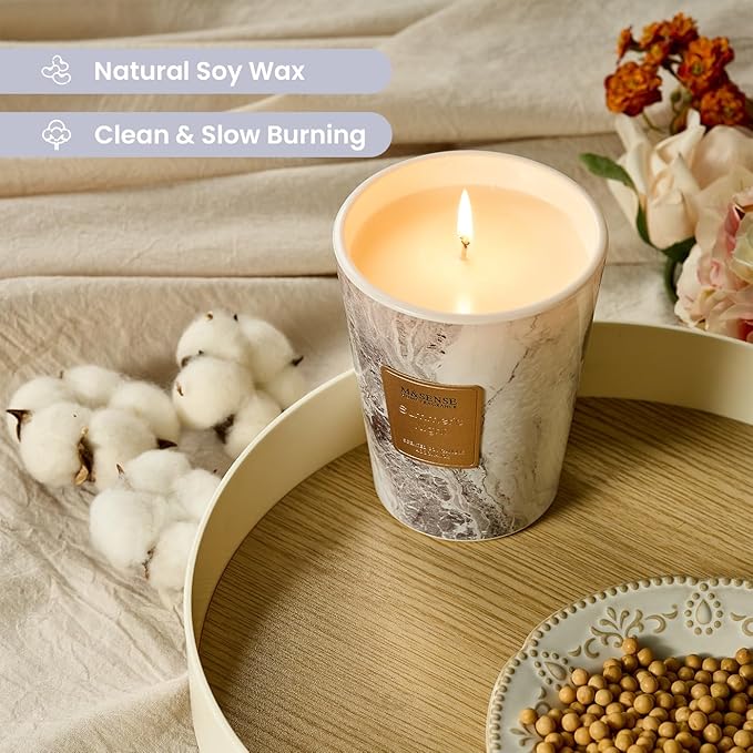M&SENSE Summer Night Scented Soy Candle, 3 Wick Highly Scented 14.1 Oz 80H, Aromatherapy Christmas Gift for Women and Men
