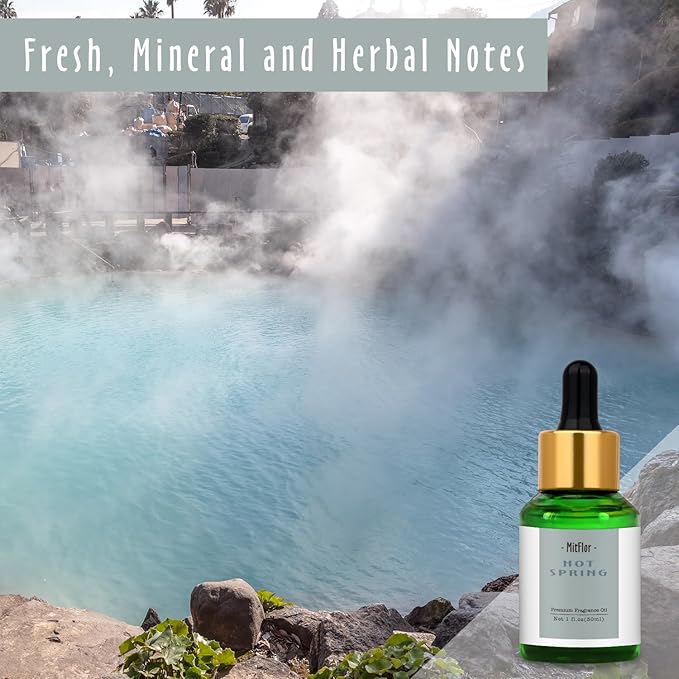MitFlor Hot Spring Fragrance Oil, Single Scented Oil, Large Size Premium Grade Fragrance Oil for Soap & Candle Making, Aromatherapy Essential Oil, Clean & Earthy Scent for Home Fragrance, 30 ml