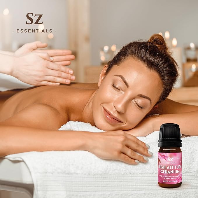 High Altitude Geranium Essential Oil – 100% Pure & Natural, Grown in The High-Altitude – Aromatherapy, Home Use – Therapeutic Grade & Vegan – 5 mL