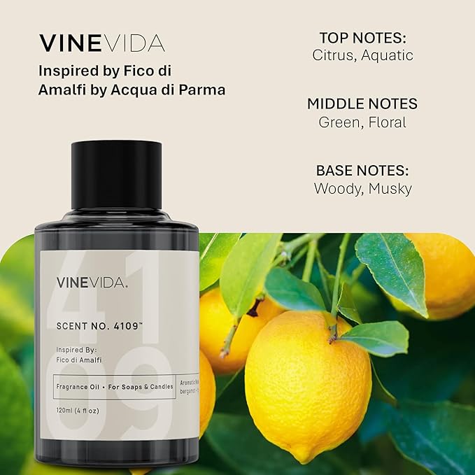 VINEVIDA [16oz] Fico di Amalfi Fragrance Oil for Candle Making - Natural Candle Oil Scents - Soap Making Essential Oil - Made in USA