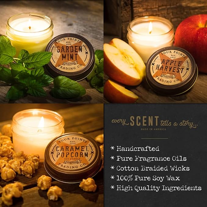 Four Points Trading Company Candles - Spiced Cranberry Aromatherapy Candle - Perfect Candle for Women or Men - Great for Birthday, Grandma, Mom, Home and Apartment Decor - 100% Soy Candle - 4oz