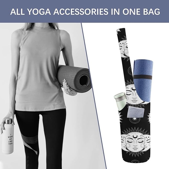 Aiyoolee Portable Yoga Mat Carrier Single Shoulder Bag with Pocket Spacious for Yoga Gym Fitness Travel