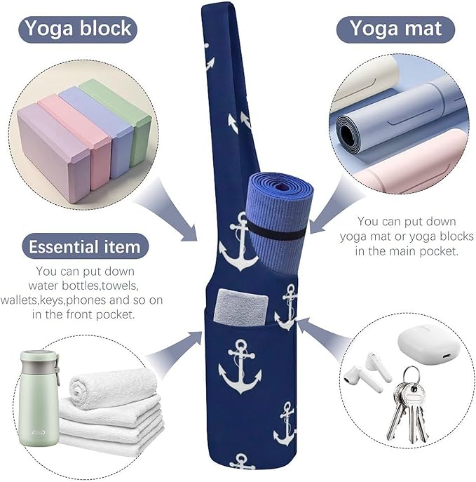 Aiyoolee Yoga Mat Bag Large Tote Carrier Holder with Water Bottle Pocket Yoga Bags