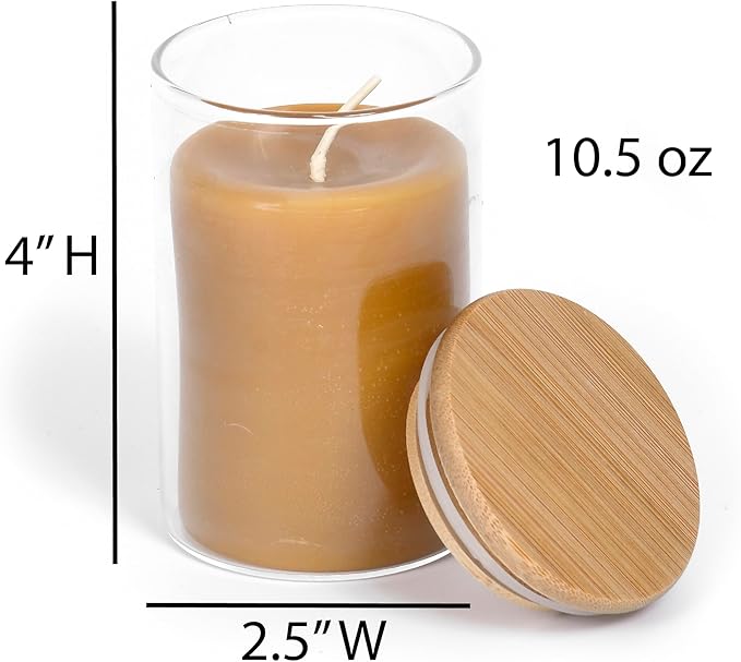 BeeTheLight Beeswax Jar Candle - 100% Pure USA Bees Wax in Glass Container - All Natural Light Honey Scent