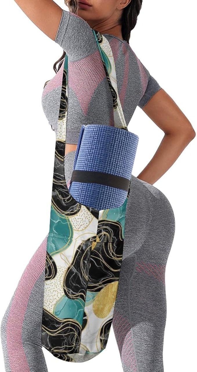 Aiyoolee Yoga Mat Carrier Portable Single Shoulder Strap Bag with Pocket for Gym Yoga Workout Travel