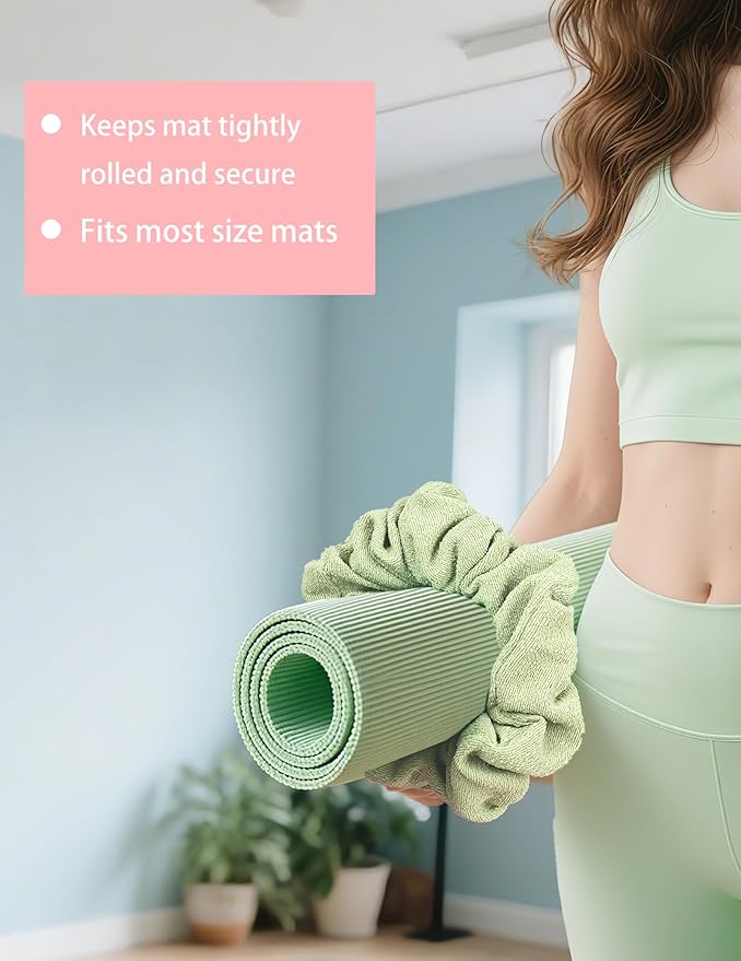 Zawuodar Yoga Mat Scrunchie - Yoga Mat Strap Band - Fits All Standard Yoga Mats (Not Suitable for Overly Thick Mats)