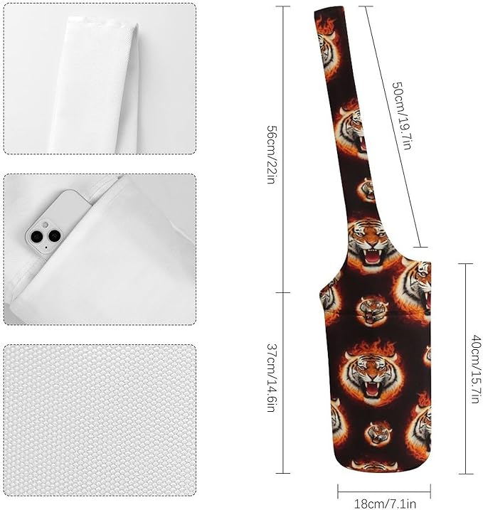 Aiyoolee Yoga Mat Carrier Portable Single Shoulder Strap Bag with Pocket for Gym Yoga Workout Travel