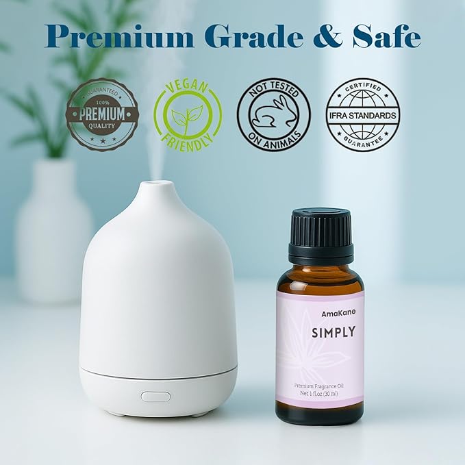 AmaKane Simply Essential Oil 30ml, Clean Fragrance Oil for Candle Soap Making, Premium Diffuser Oil for Home, Long-Lasting Aromatherapy Oil for Laundry